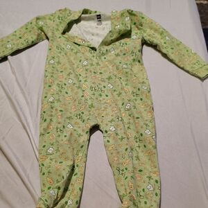 Green Kids One Piece with Animal Print